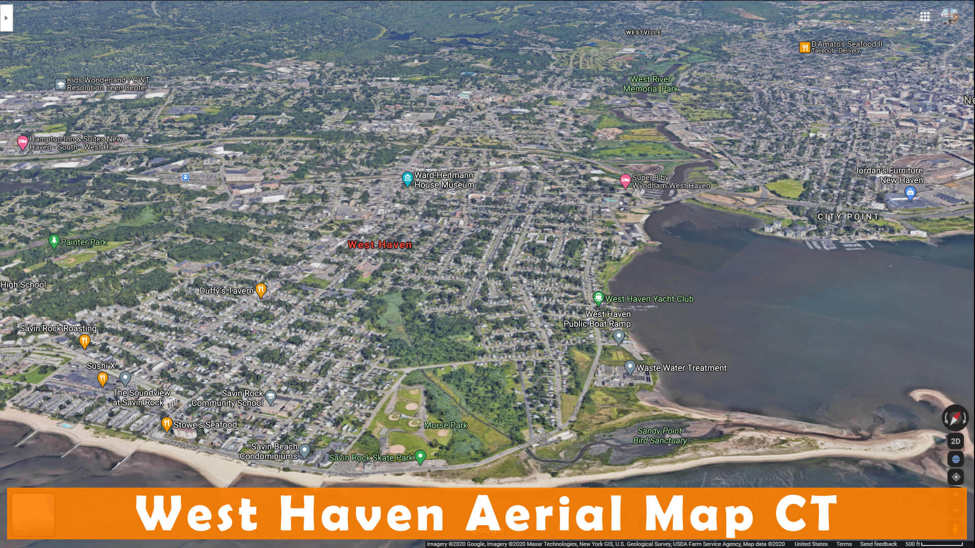West Haven Aerien Carte CT